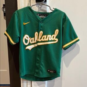 Nike Green and Yellow Oakland Athletics Jersey